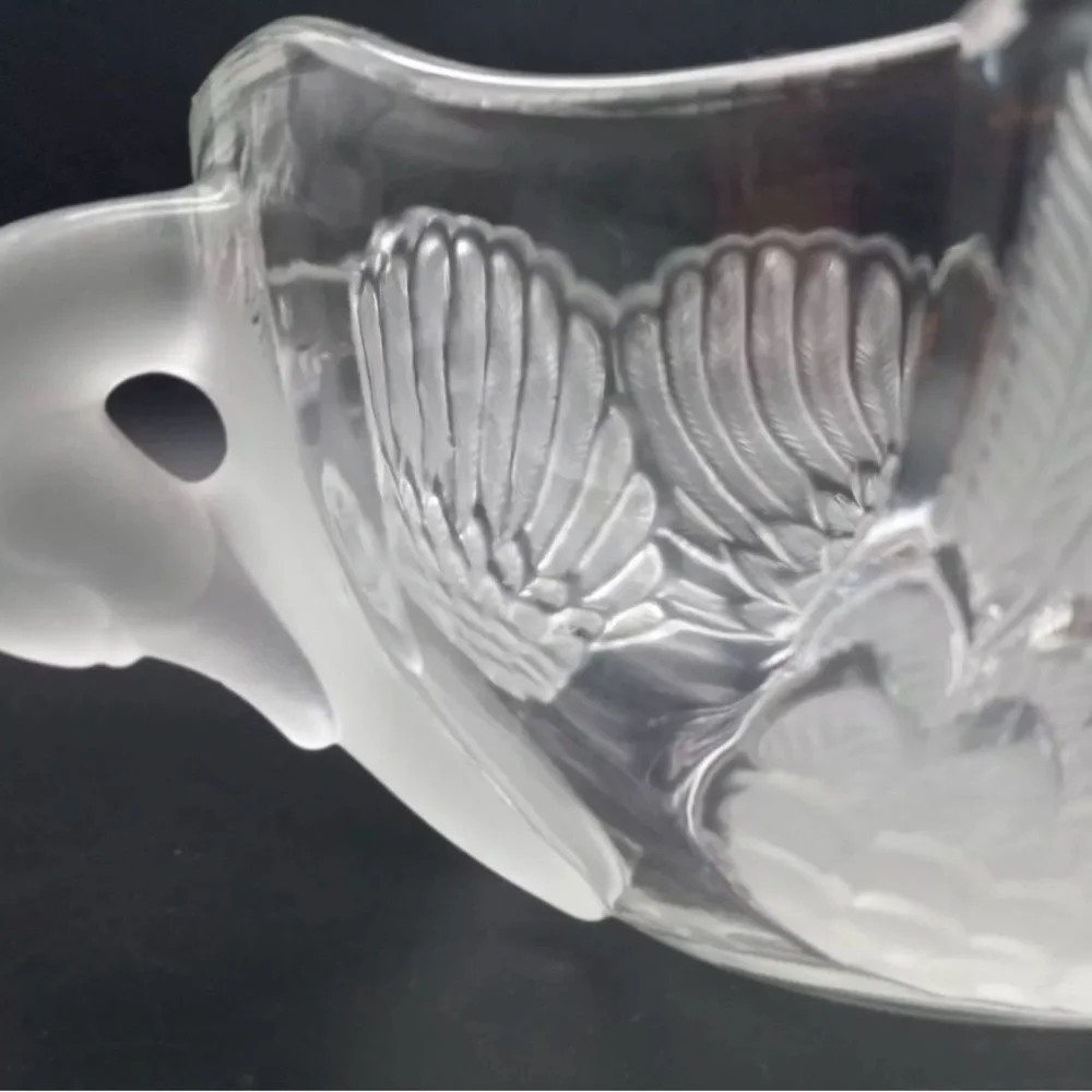 Vintage Mikasa Walther Crystal Swan Bowl West Germany 4
